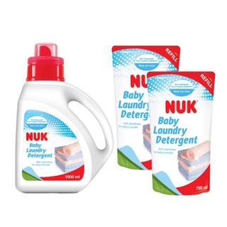 德國 NUK 洗衣精超值組(1000mlx1+補充包750mlx2)