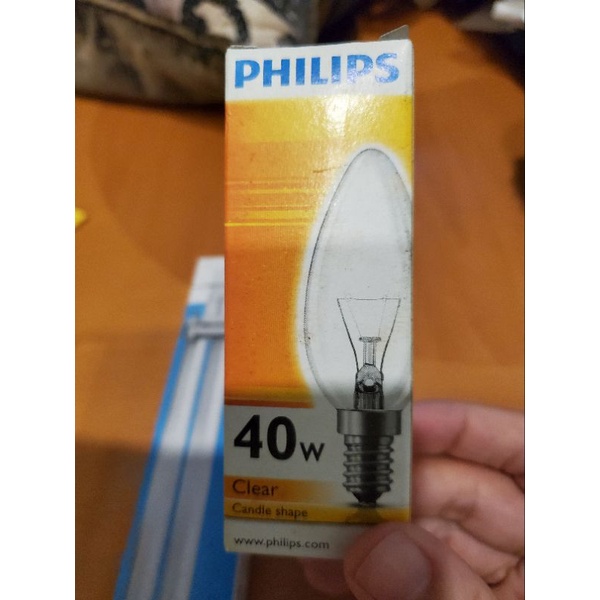 【義大利購物趣】PHILIPS 飛利浦 40W蠟燭燈泡 E14燈頭(黃光)共20個