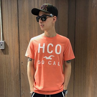 美國百分百【全新真品】Hollister Co. T恤 HCO 短袖 T-shirt 海鷗 logo 粉橘 AL11