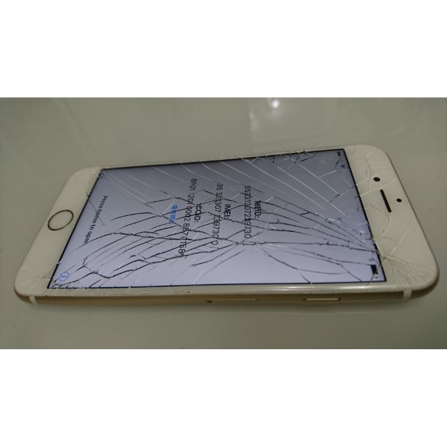 iPhone 6s 金色 Icloud鎖,無法解鎖,IMEI合法,可正常開機,螢幕外觀破裂,後蓋9成新,當零件機賣