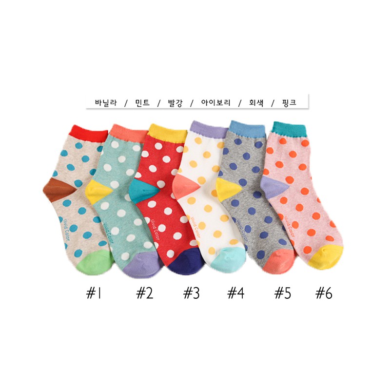 韓國直送 韓國水玉點造型短襪-款式隨機 (SOCK-058-W)