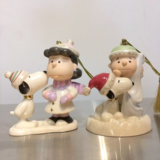 美國 Lenox 聖誕 掛飾 史努比 奈勒斯 露西 陶瓷公仔瓷器擺飾裝飾人偶 linus lucy Snoopy生日禮物