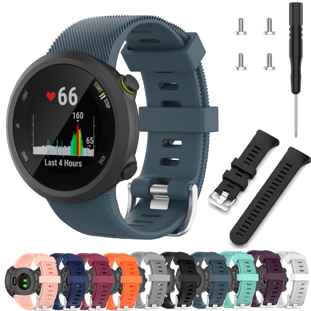 適用於 Garmin Forerunner 45 錶帶矽膠運動錶帶錶帶替換腕帶軟橡膠手鍊帶螺絲刀