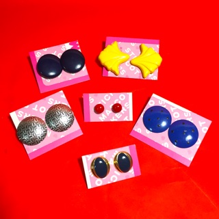 Vintage jewelry accessories 普普風 早期壓克力耳環 耳針 夾式耳環