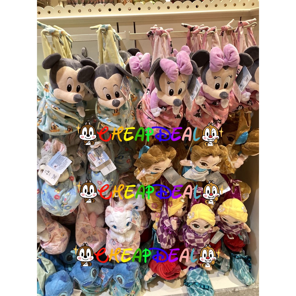 C&amp;D🇭🇰  香港寄出 香港迪士尼樂園 米奇 米妮 瑪麗貓 史迪奇 小飛象 睡袋娃娃 玩偶 長髮公主 美人魚 灰姑娘