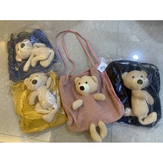 QQ毛可拆式立體大熊熊娃娃造型大容量肩背包 購物包