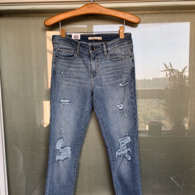 《Levi’s 品牌正貨》Levi’s 711 SKINNY  Levi’s 淺藍 破壞設計 緊身窄管牛仔褲