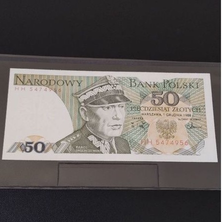 古鈔今幣/1988年/波蘭/50茲羅/紙鈔/外幣/真鈔