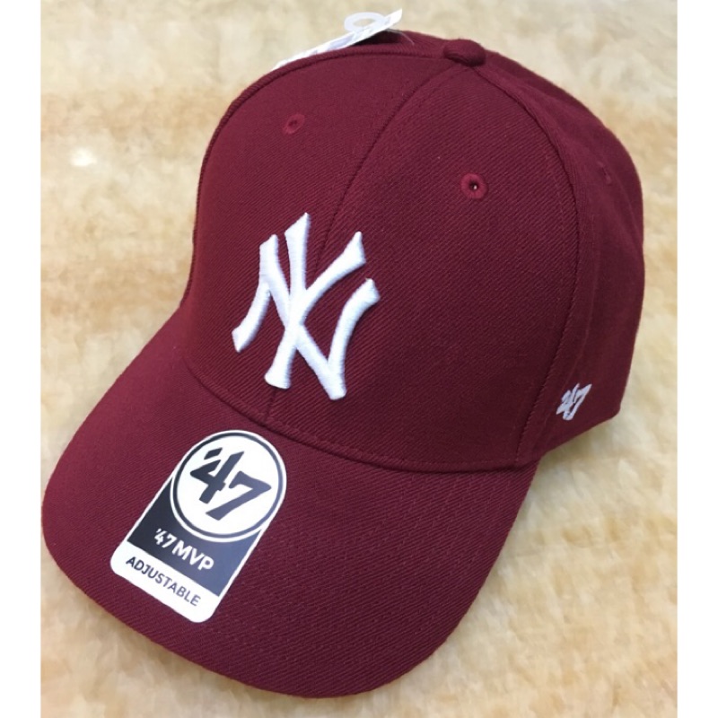 【現貨】美國 47潮牌 47brand NY MVP棒球帽洋基帽-酒紅