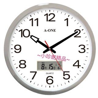 ~小珍妮精品~ 台灣製造 A-ONE LCD雙顯 掛鐘 同時顯示時間/ 月/日 國曆 農曆 顯示 大數字 TG-0227