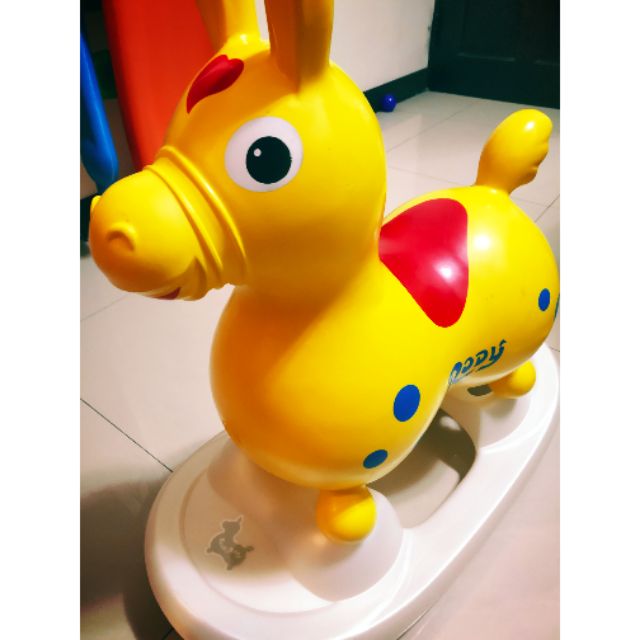 義大利正品公司貨黃色搖搖馬小馬跳跳馬rody Rudy 附搖板 蝦皮購物