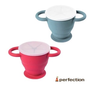 韓國 perfection 雙耳摺疊零食杯-(藍/紅)