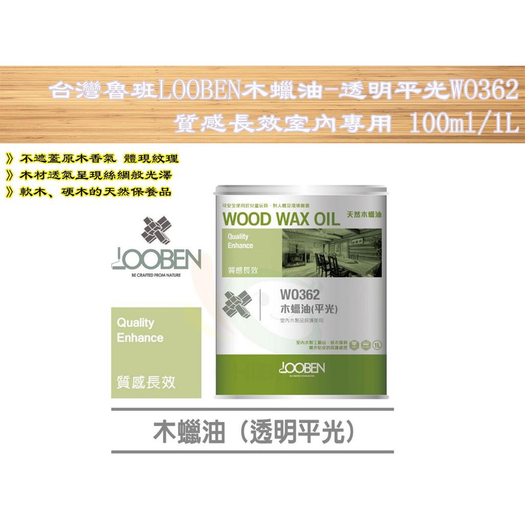 【台南丸豐工具】【台灣 LOOBEN 魯班】質感長效室內專用 WO362 木蠟油-透明平光