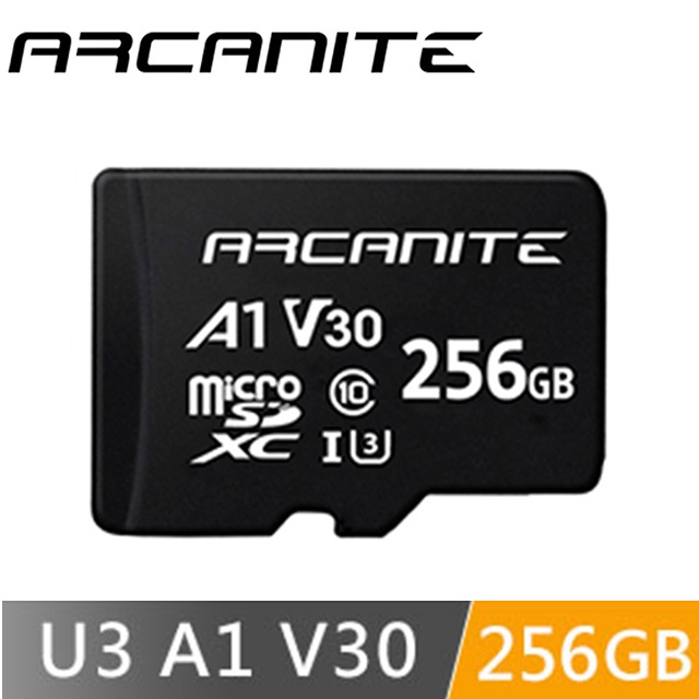【ARCANITE】 256GB MicroSDXC U3 V30 A1 記憶卡-附轉卡