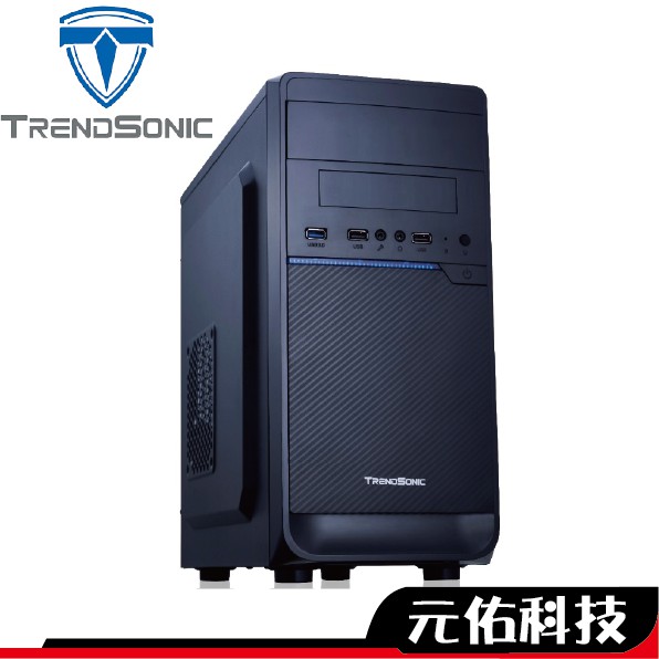 TrendSonic D08 電腦機殼 M-ATX 亮面 卡夢 造型面板 全機身防刮手 全黑化 電腦機箱