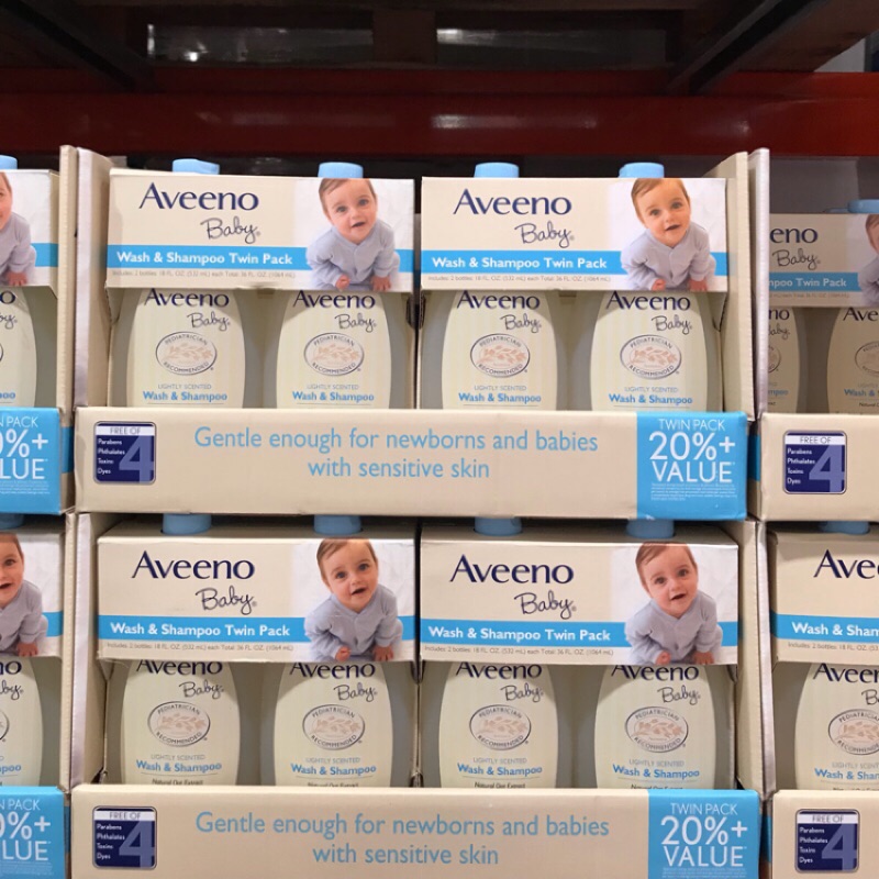 Costco 一瓶* Aveeno baby 無酒精 不流淚 燕麥 沐浴乳 洗髮乳 初生兒 新生兒 寶寶