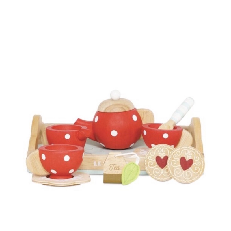 英國 Le Toy Van 角色扮演系列-甜心下午茶茶具木質玩具組 家家酒