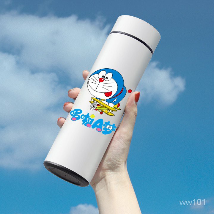 台灣熱銷/爆款哆啦A夢藍胖子智能保溫杯機器杯子叮當貓水杯學生兒童可愛大容量