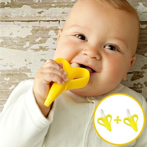 Baby Banana 嬰幼兒學習軟性香蕉牙刷 2入特價組─【0-1歲】