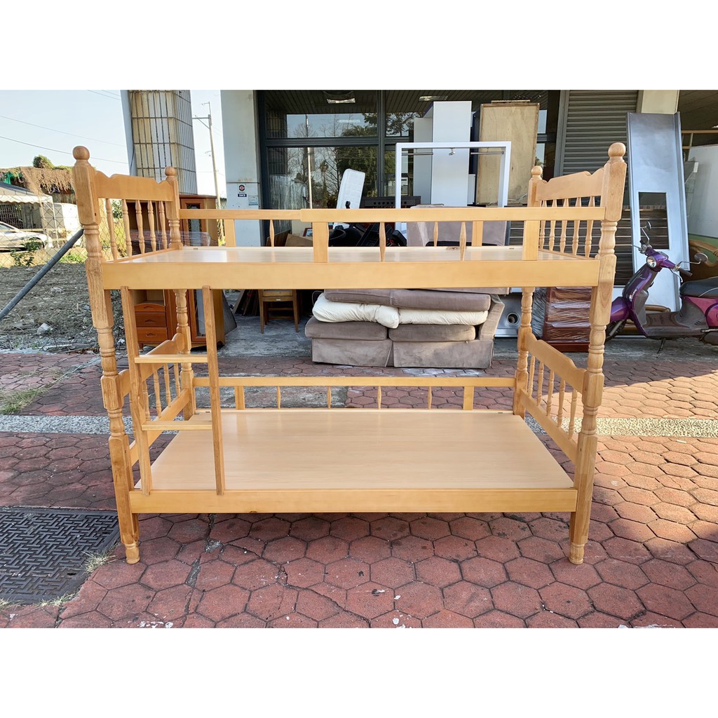 香榭二手家具*全新精品 白木標準單人3尺方柱A欄雙層床-高腳床-上下舖-上下床-兒童床-遊戲床-子母床-宿舍床-單人床架