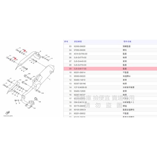 撿便宜料號 5JS-E4617-00 YAMAHA山葉原廠墊圈 RS CUXI 勁風光 新勁戰 SMAX 排氣管護片墊圈