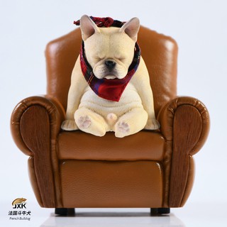 ［迷你動物系列］ JXK 1/6法國鬥牛犬2.0 頹廢狗模型 模擬動物創意法鬥桌面飾品樹脂擺件