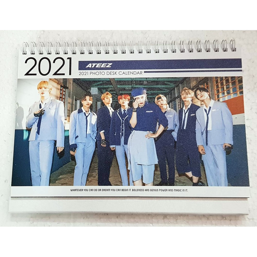 Kpop ATEEZ 2021 Photo Desk Calendar San SeongHwa YeoSang
