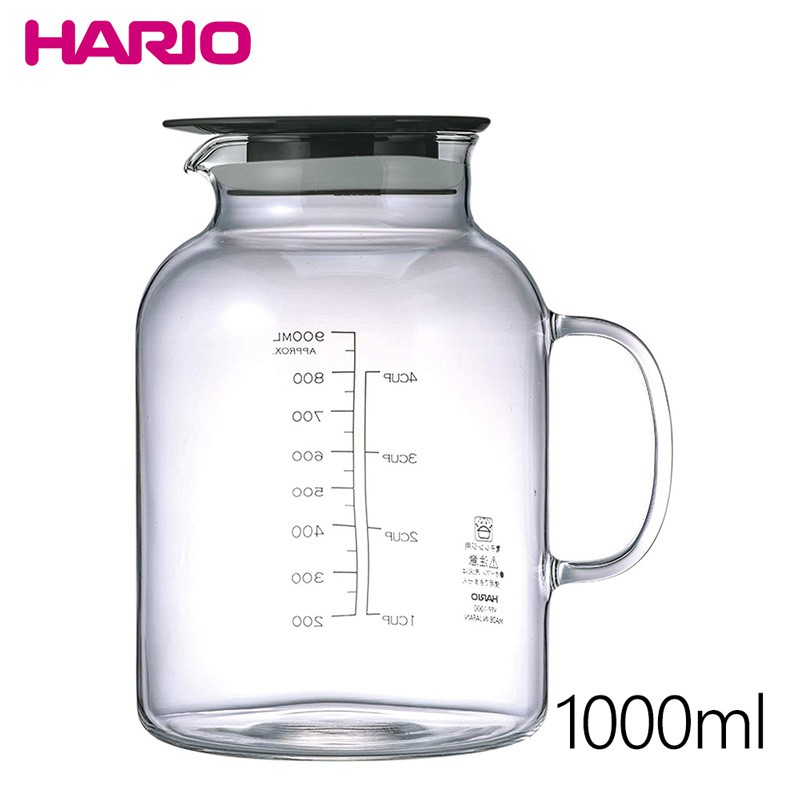 【日本HARIO】耐熱玻璃醃漬罐1000ml-黑