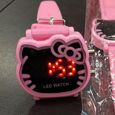 矽膠粉色KITTY款電子手錶 電子錶 手錶