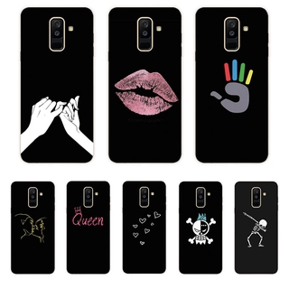三星 Galaxy A6 A6+ Plus A7 A8 A8+ Plus A9 2018 矽膠手機殼 軟殼 純黑個性