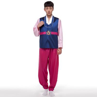 🌹手舞足蹈舞蹈用品🌹韓國表演服裝/傳統朝鮮男士韓服-深藍色款/購買價$1200元/出租價$400元