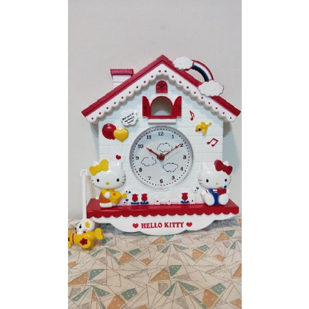 🚩【全新】【居家生活】三麗鷗 Hello Kitty 🕒 時鐘 掛鐘 吊鐘 屋子時鐘 房屋時鐘