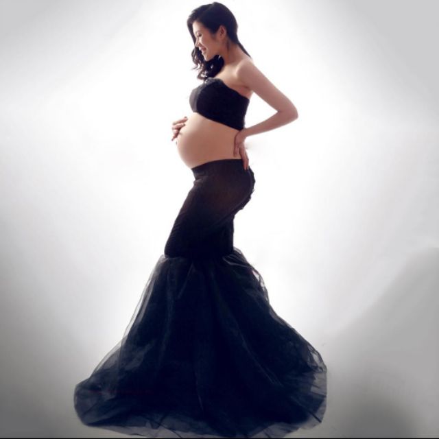 【出租】No.8  孕婦寫真服#黑色魚尾裙#孕婦拍照服