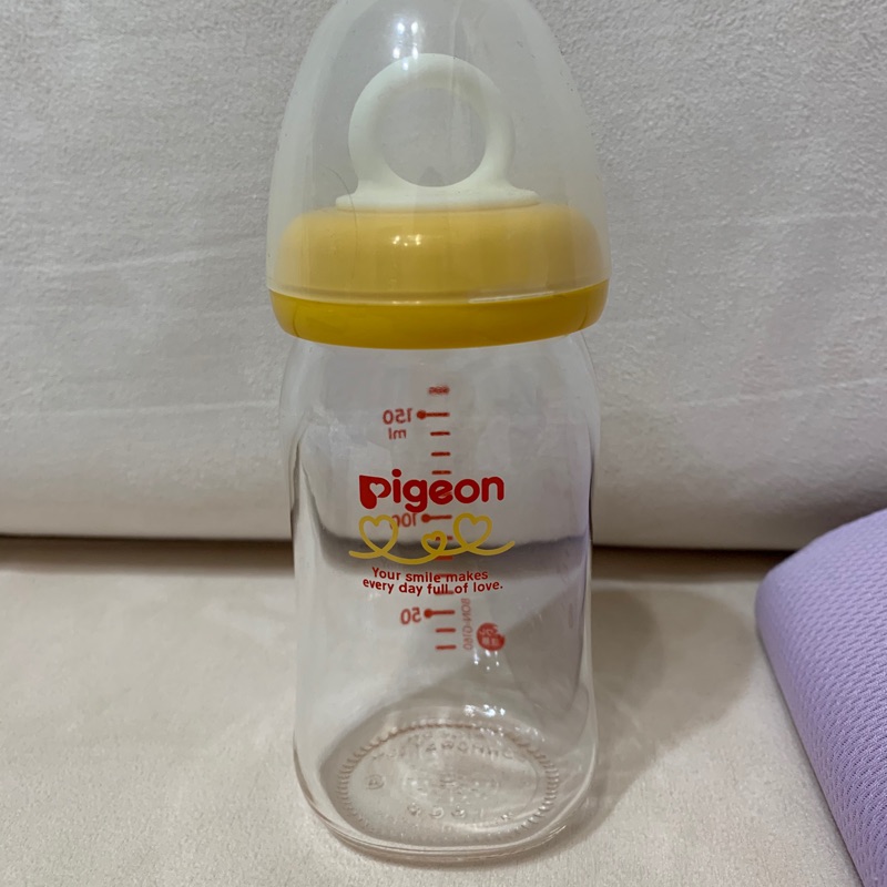 Pigeon 貝親-寬口母乳實感玻璃奶瓶 160ml 二手日本製
