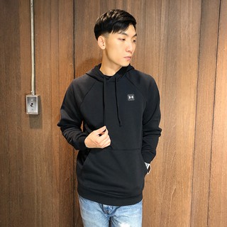 美國百分百【全新真品】Under Armour 運動時尚 UA 帽T 連帽長袖T恤 上衣 LOGO 男 黑色 BD20