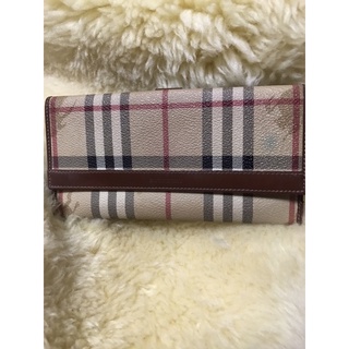 真品BURBERRY博伯利HAYMARKET NOVA CHECK BI-FOLD 信用卡、錢包、長夾，約19*10公分