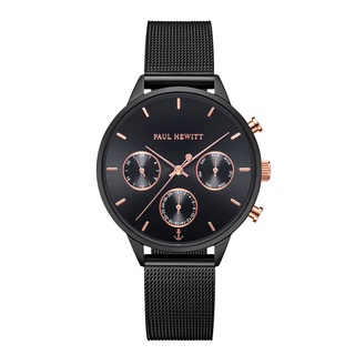PAUL HEWITT德國設計師品牌手錶 | EVERPULSE 前衛時尚三眼多功能女錶 - 黑
