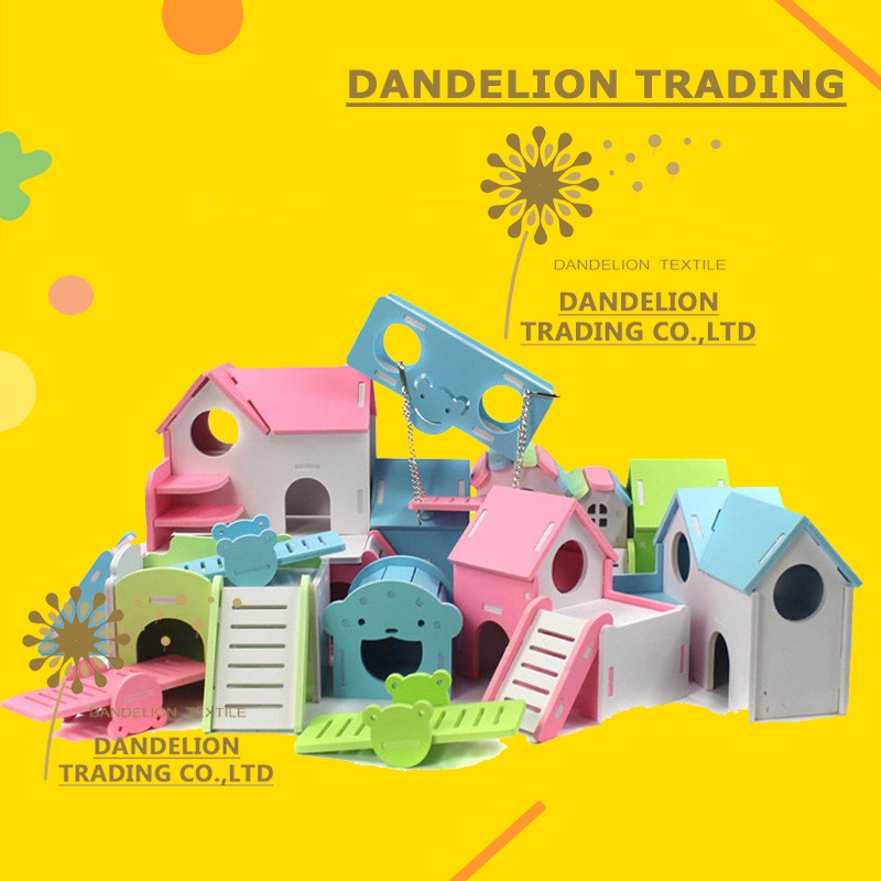 【 DANDELION 】倉鼠可愛木製倉鼠玩具倉鼠藏身小屋城堡倉鼠籠配件用品金熊荷蘭豬寵物屋睡巢別墅倉鼠巢