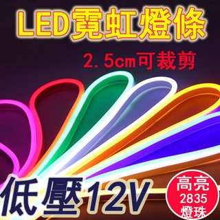 現貨12V LED矽膠霓虹燈條 2.5公分一剪 廣告做字造型燈條 矽膠軟性燈條 5公尺調光套裝 居家裝飾燈條 戶外防水