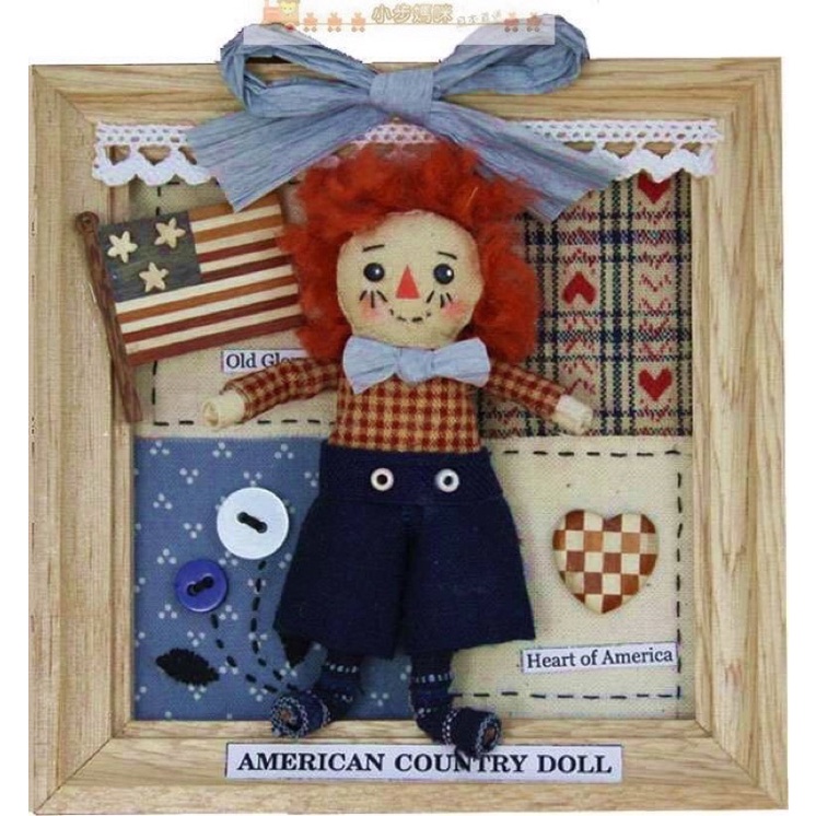 小步媽咪日本直送～日本製BillyMiniature手工拼布縫紉美國安娜貝爾款男娃娃相框擺飾DIY材料包(現貨到)