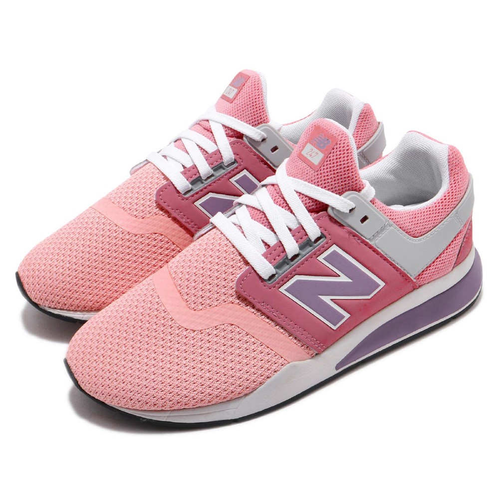 NB New Balance 247 女鞋 大童鞋 粉紫色 網布 鞋帶款 寬版 復古慢跑鞋 經典款