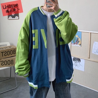 👉獨衣無二👈 兩色入 M-2XL 高質感 純棉 情侶外套 棒球外套 男女生外套 港風時尚潮流撞色百搭棒球情侶休閒外套