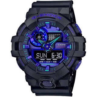 【聊聊私訊甜甜價】CASIO卡西歐GA-700VB-1A/G-SHOCK虛擬實境設計雙顯腕錶科幻藍53.4mm