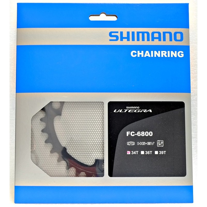 SHIMANO Ultegra FC-6800 2x11速大齒盤34T修補齒片，黑灰色