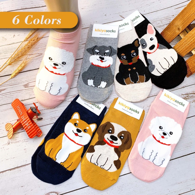 韓國襪子 短襪 狗狗 比熊 柴犬 女襪 流行百搭 復古 舒適好穿 韓國製 狗 襪子