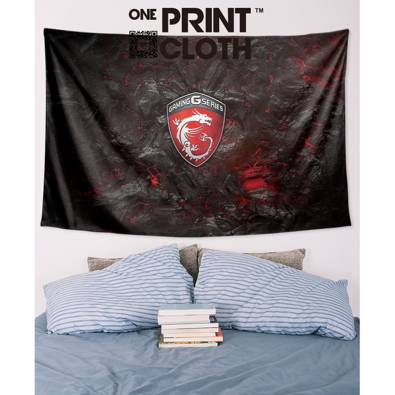 MSI微星魔龍紅龍信仰定制周邊電腦店墻面裝飾背景布海報掛毯掛布 蝦皮購物