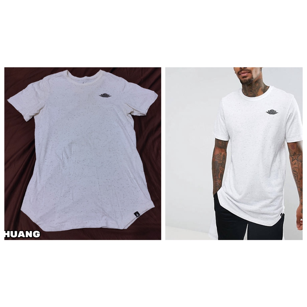Nike Jordan Future 2 T-Shirt IVORY-WHITE 點點潑墨 刺繡飛人LOGO 長版T恤