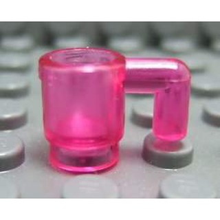 【積木2010】樂高 LEGO 透明深粉紅色 馬克杯 啤酒杯 咖啡杯 杯子/ 3899 Trans-Dark Pink