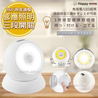 【幸福媽咪】Happy mom/360度人體感應電燈LED自動/照明燈/壁燈/小夜燈(ST-2137)三用/人來即亮