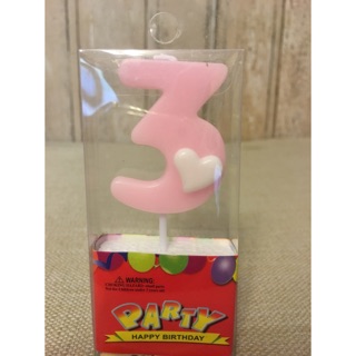 生日蠟燭 蛋糕裝飾 造型蠟燭 寶寶粉紅愛心數字3